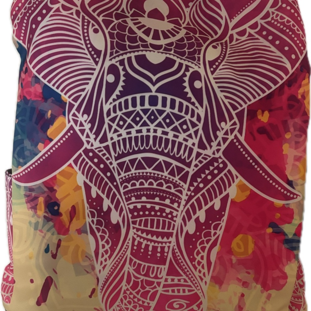 Bohemian Vibrant Elephant Print Backpack Size Medium/Large